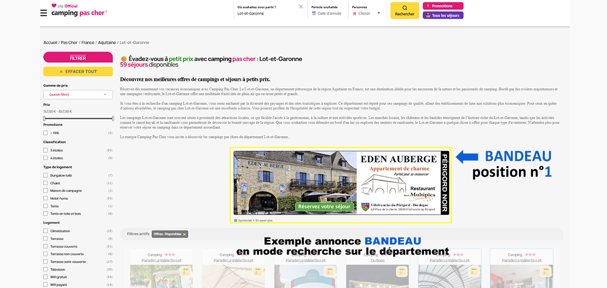 Annonce BANDEAU - Position recherche Desktop